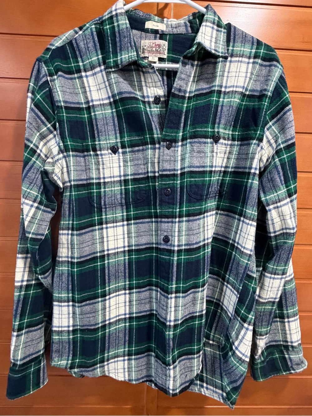 J.Crew brushed, cotton flannel tartan plaid shirt men’s large